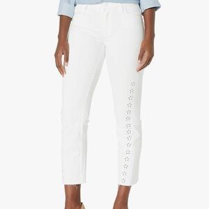 Paige Cindy Cropped Straight Leg Pants in White Size 26